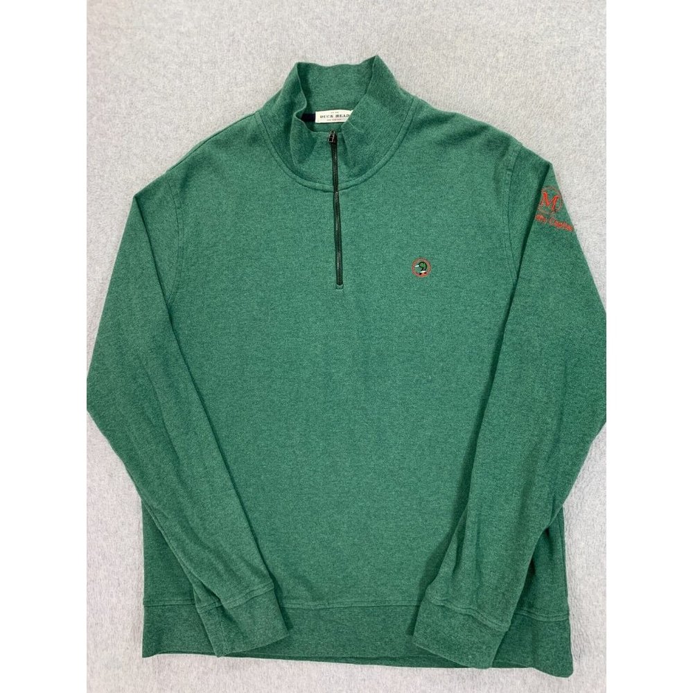 Duck Head Quarter Zip 100% Cotton Pullover Sweater (Men's Large) Green‎